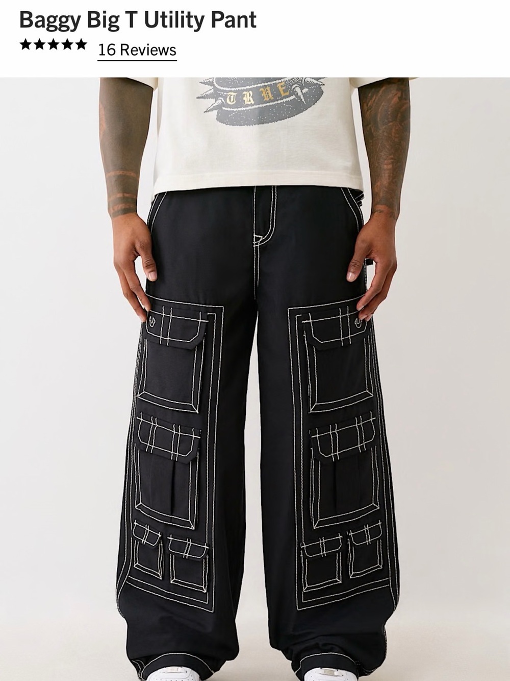 ✨NEW✨TRUE RELIGION Men's Baggy Big T Utility Cargo